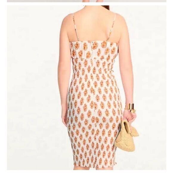 J.Crew smocked 100% linen dress in gathered floral sz 2 NWOT - Picture 3 of 12